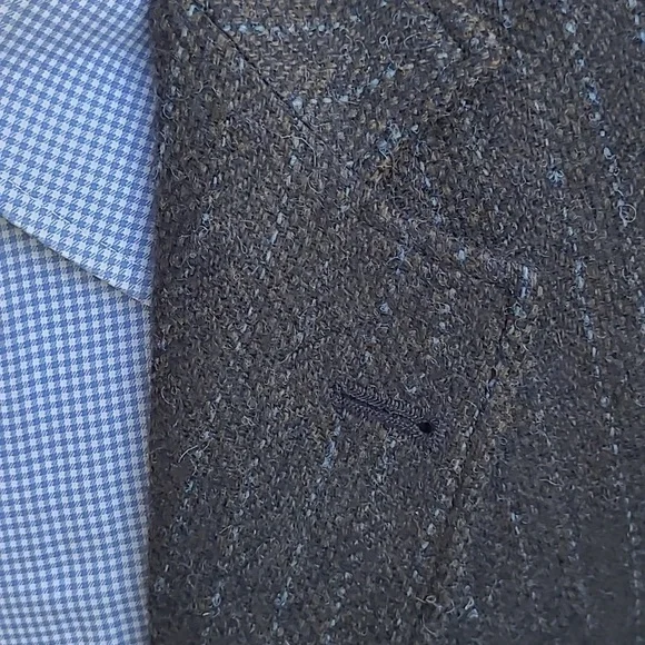 CRITTENDEN Sport Dark Brown Weave Striped JAMIESONS‎ TWEED Wool 42 R Sport Coat